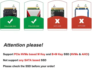 M. 2 Adapteri NVMe PCIe M2 NGFF Adapteri SSD Jaunināšana Macbook Air 2013. gada līdz 2017. gadam Mac Pro 2013 A1465 A1466 A1502 A1398
