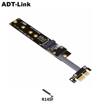 M. 2 M taustiņu NVMe SSD diska PCI-e PCIe x1 Adapteris Stāvvadu Kartes Elastīgu Plakano Kabeli M2 keyM PCI-Express, pci express 1x Gen3.0 R14SF