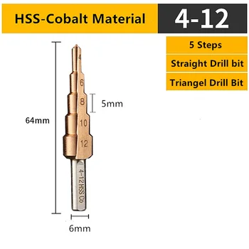 M35 Kobalta ātrgaitas Tērauda Konuss Kobalta Metāla Urbi Urbt 4-12/20/32mm Soli Urbis Instrumentu Komplekts Caurumu Griezējs Nerūsējošā Tērauda