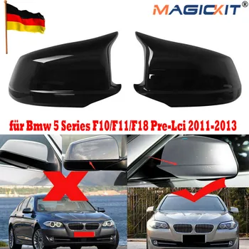 MagicKit 2x Gloss Black Sānu Spoguļa Korpusa vāku Pārsegi, BMW F10 5-Sērijas 11-13 Pre-LCI