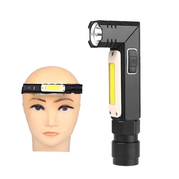 Magnētiskās LED Lukturīti Ultra Spilgts Ūdensnecaurlaidīgs COB Gaismas USB Lādējamu Lāpu Asti Magnēts, Darba Gaisma 90 Grādu Rotācija