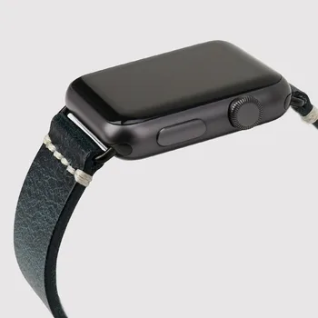 MAIKES Jaunā Dizaina Ādas Skatīties Siksnu Apple Skatīties Joslas 42mm 38mm / 44mm 40mm Sērija 4 3 2 1 Blue iWatch Aproce Watchband