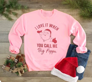 Man PATĪK TAS, KAD TU MANI sauc BIG PAPA Ziemassvētku Krekls Smieklīgi Gadījuma Stilīgs Laimīgs Priecīgus Ziemassvētkus Santa Jumper dāvanu Hoodies