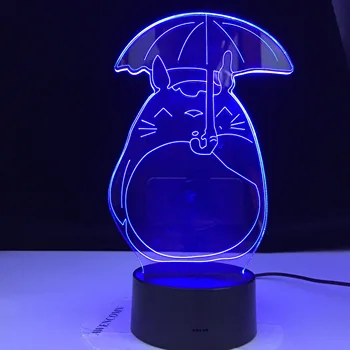 Mans Kaimiņš Totoro 3D Nakts gaismas, Bērnu Guļamistaba Gaismas Bērns Dāvanu Led Nakts Lampa Totoro Jumta Diezgan Bērniem Led Nightlight