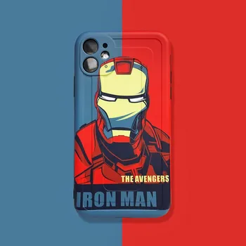 Marvel Iron Man Precīzu caurumu Tālrunis lietā Par iPhone X XS XR xsmax 11 11promax 7 8 8plus Mīksto Aizmugurējo Vāciņu