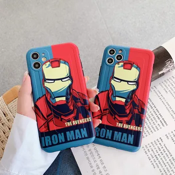 Marvel Iron Man Precīzu caurumu Tālrunis lietā Par iPhone X XS XR xsmax 11 11promax 7 8 8plus Mīksto Aizmugurējo Vāciņu