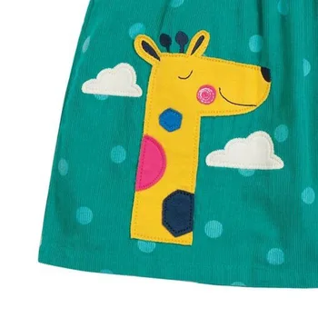 Maz maven Kleita Meitenēm bez Piedurknēm Kleita Dzīvnieku Žirafe Aplikācijas Baby Meiteņu Velveta Sundresses Bērnu Apģērbu Zīmola Kleita