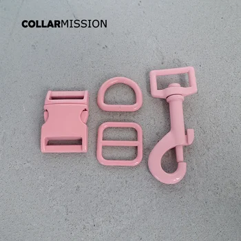 Mazumtirdzniecības(metāla sprādzi+pielāgot sprādzes+D zvanīt+metāla suns saliekamos) aerosola krāsu rozā aksesuārs 20mm pinumu DIY kaklasiksna komplekts