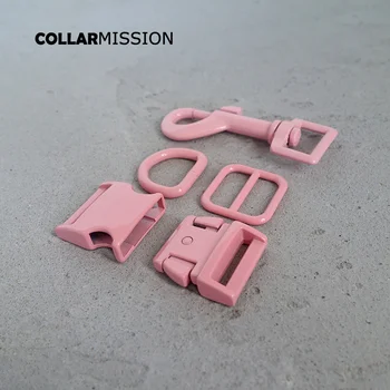 Mazumtirdzniecības(metāla sprādzi+pielāgot sprādzes+D zvanīt+metāla suns saliekamos) aerosola krāsu rozā aksesuārs 20mm pinumu DIY kaklasiksna komplekts