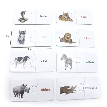 Mačs Tā! Attēlu Vārdu Pareizrakstību Puzzle Spēle, kas Paredzēta Pirmsskolas un maziem bērniem, Izglītojošas Rotaļlietas Bērniem Dzīvnieki Match Puzzle G1345H