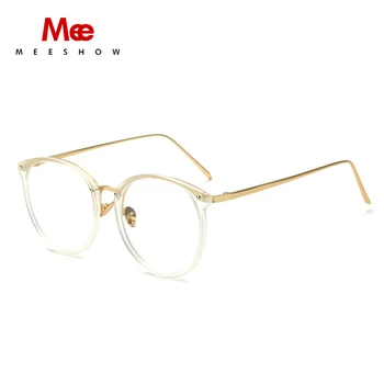 Meeshow Plastmasas Titāna Briļļu rāmis sievietēm, skaidrs, brilles pārredzamu brilles men' s tuvredzība, apaļas brilles rāmis TR-90