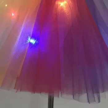 Meitene bērniem, bērnu Baleta LED Svārki Deju Apģērbu Modes puses Kostīmu bumbu kleita jaunā gada, ziemassvētku tutu varavīksnes led svārki