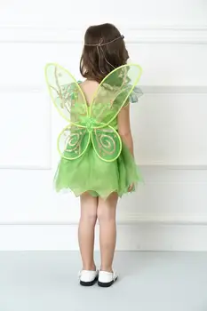 Meitene Cute Zaļu Ziedu Pasaku Kostīms Bērnu aizsardzības Dienā Ģimenes Puses Cosplay Masku
