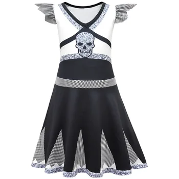 Meitenes Halloween Zombijiem Addison Cosplay Tērpu Modes Bērni Iedomātā Princese Kleitas, Karsējmeitenes Tērpiem Puse Apģērbu Komplekti