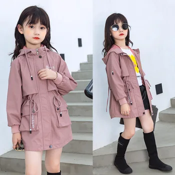 Meiteņu Bērnu Korejiešu Stilā Pamata Pavasara Rudens Ziemas Jakas Vējjaka Jauki Modes Tīņi, Mēteļi Dienas Bērniem Outwear