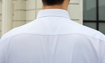 Melna pieguļoša Kleita Krekli Vīriešu 2019 Pavisam garām Piedurknēm Gadījuma Pogu uz Leju Krekls Mens Oficiālu Uzņēmējdarbību, Darba Krekls Vīriešu Chemise 7XL