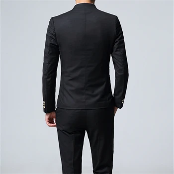 Melns Formāls Uzvalks, Vīriešu, Žakete, Žaketes un Bikses Modes Biznesa Vīriešu Uzvalki, Izmērs 4XL Kāzu Tērpi Cilvēks 2019