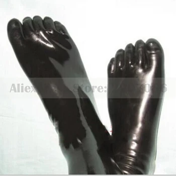 Melns seksīgs vīrietis sieviete dabīgā lateksa īsās zeķes 3D pelējuma izgatavoti gumijas pieciem pirkstiem zeķes RLA04801