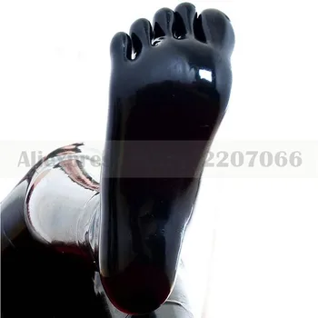 Melns seksīgs vīrietis sieviete dabīgā lateksa īsās zeķes 3D pelējuma izgatavoti gumijas pieciem pirkstiem zeķes RLA04801