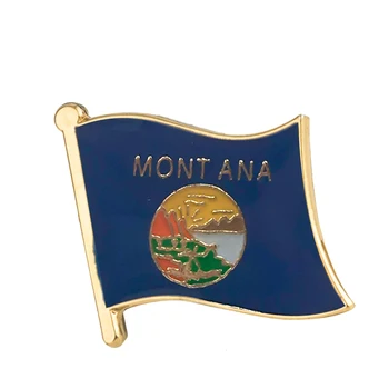 Metāla Emblēma ASV Amerikāņu Montana Valsts Karoga Ikonas mugursoma Broša par Sievietes/Vīrieša Apģērbu 10pcs XY0185