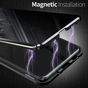 Metāla Magnētiskās Rūdīts Stikls Privātuma Telefonu Gadījumā Samsung Galaxy S20 Ultra S20, Ņemiet vērā, 10 Plus A91 A81 A71 A51 A41 A21S A70 A70S