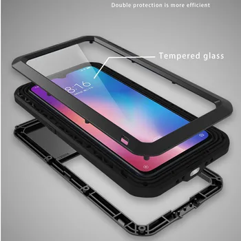 Metāla Triecienizturīgs Gadījumā Gorilla Stikls Xiaomi Mi 9 Mi9 Alumīnija Bruņas Dzīves Full Protectve Izturīgs Gadījumos Xiomi Mi9
