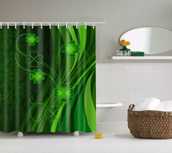 Meža koki iespiesti 3d vannas aizkari ūdensnecaurlaidīgs poliestera audums mazgājams vannas dušas aizkars ekrāns