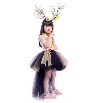 Meža Pasaku Saģērbt, lai Bērniem, Bērniem Tauriņš Galvu Baby Toddler Meitenes Kleita Halloween Princese Vasaras Pusaudžu Apģērbi