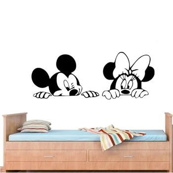 Mickey Minnie Emocijas Tapetes, Uzlīmes, pašlīmējošās Lil Palūrēt, Funny Uzlīmes uz Sienas Bērnu Apdare Vinila Decals