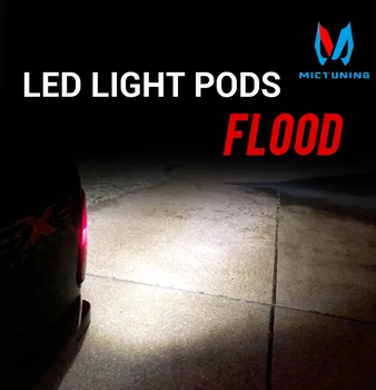 MICTUNING 2GAB 18W Plūdu Vietas LED Darba Gaismas Josla Braukšanas Miglas lukturi Flush Mount LED Gaismas Pākstīm, par SUV Laivu Kravas automašīnu Jeep LTV UTV
