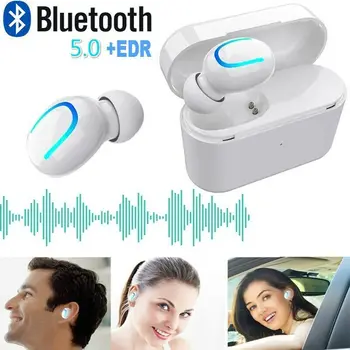 Mikrofons Mini Bluetooth Austiņu TWS Austiņas Taisnība, Bezvadu Austiņām HBQ Q32 Bluetooth 5.0 Austiņas Visiem Viedtālrunis