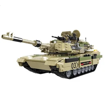 Militārās Sērija Amerikāņu Abrams M1A2 galvenais kaujas tanks Modelis DIY Piederumi, Celtniecības Bloki, Ķieģeļi Zēns, Rotaļlietas, Dāvanas,
