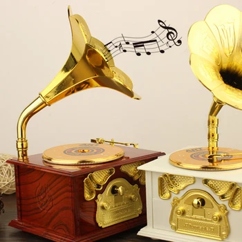 Mini Simulācijas Retro Phonograph Miniatūras Modeli Mēbeles Rotaļu Mājas, Galda Dekori Mājas Dekoru