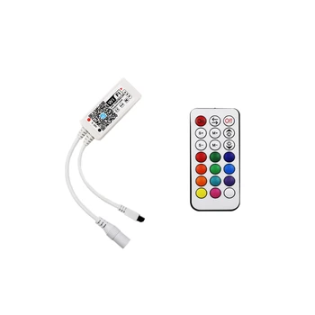 Mini WIFI LED RGB Kontrolieris + RF 21/ IS 24Key Remote Controler For SMD 5050 2835 RGB LED Strip Gaismas