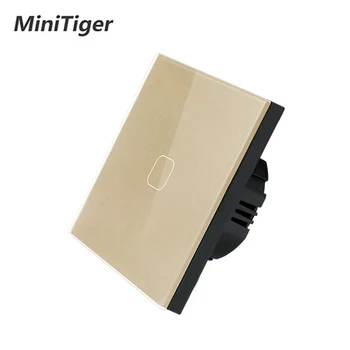 MiniTiger Touch Slēdzis LED Spuldzes AC 220V ES/UK Standarta 3/2/1 Banda 1 Veids Sienas Touch Screen Maiņa Kristāla Stikls