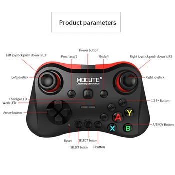 Mocute 054 056 Bluetooth Spēle Pad Android VR Rīkoties ar Tālvadības PUGB L1 R1 Mobilo Kursorsviru, lai Mobilo Telefonu, PC, Smart TV Box