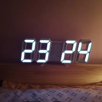 Modernās Sienas Pulkstenis Taimeris 3D LED Digitālā Sienas Pulkstenis, Temperatūras Pulkstenis S9T5