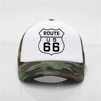 Modes cepuru Route 66 drukas neto klp beisbola cepure Vīriešiem un sievietēm Vasaras Tendence Klp Jaunu Jaunatnes Joker saules cepuri, Pludmales hat Visor