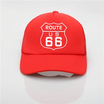 Modes cepuru Route 66 drukas neto klp beisbola cepure Vīriešiem un sievietēm Vasaras Tendence Klp Jaunu Jaunatnes Joker saules cepuri, Pludmales hat Visor