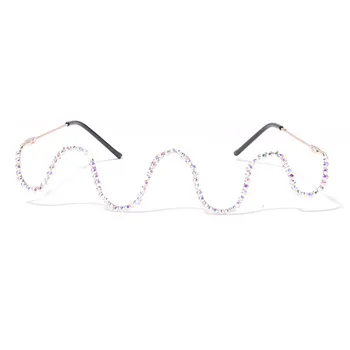 Modes Dimanta Briļļu Rāmji Sievietēm Luksusa Pusi Rāmja Saulesbrilles Sieviešu Rhinestone Brilles Vilnis Rāmji Briļļu Apdare
