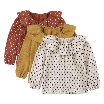 Modes Dot Drukas Grafikas T Krekli, Vasarā Bērniem Meiteņu Topi Kokvilnas Veļa ar Īsām Piedurknēm Bērniem Meitene T-krekls Bērniem Drēbes 1-5 Gadi