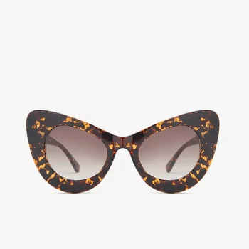 Modes Dāmas Vintage Cat Eye Lielgabarīta Saulesbrilles Sieviešu Zīmola Dizaineru Lielo Butterfly Saules Brilles Sieviešu Dzintara Toņos UV400
