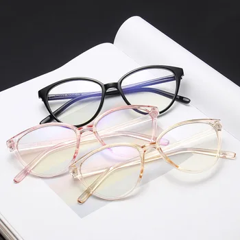 Modes Optiskās Brilles, Zilas Gaismas Pretbloķēšanas Brilles Rāmis Sievietēm, Vīriešiem Kaķu Acs Brillēm, Skaidrs, Lēcas, Brilles Datoru Oculos