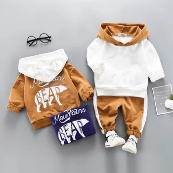 Modes Pavasara Rudens Baby Zēni Meitenes Drēbes Bērniem, Multiplikācijas filmu Hoodies Bikses 2gab/Komplekti Toddler Kokvilnas Apģērbu Zīdaiņiem Treniņtērpi