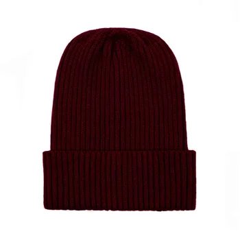 Modes personības vienkāršu adītu cepuri, vilnas cepure sieviešu rudens un ziemas tīrtoņa krāsu siltu kapuci