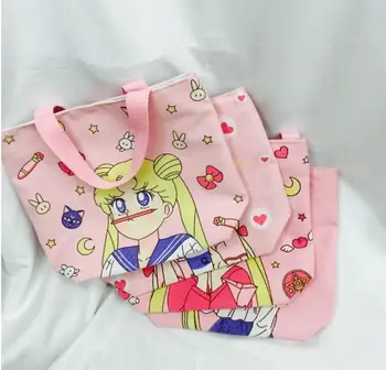 Modes Sakura Meitene Somā Sailor Moon Cute Plecu Soma, Tote Lolita Cosplay Audekls Uzglabāšanas Soma vairumtirdzniecība