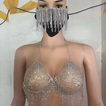 Modes seksīga sieviete, spīdīgas Kristāla Rhinestone pušķis maska, apdares piederumi sieviešu puses naktsklubs dekoratīvās maska