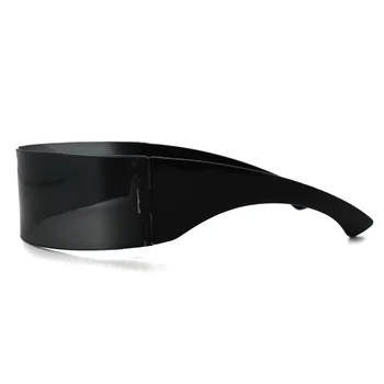 Modes Unisex Vairogs Melnās Saulesbrilles Futūristisks Pretvēja Sejsegu, Saules Brilles, Lai Vīrieši Sievietes Toņos Brilles UV400 Karstā