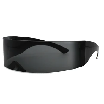 Modes Unisex Vairogs Melnās Saulesbrilles Futūristisks Pretvēja Sejsegu, Saules Brilles, Lai Vīrieši Sievietes Toņos Brilles UV400 Karstā