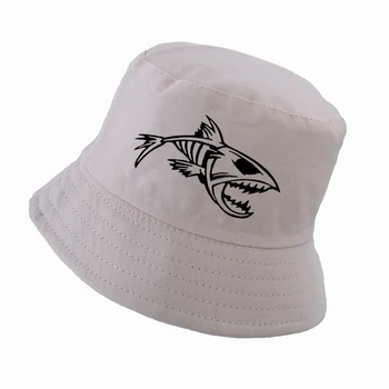 Modes āra zvejas cepuri Zivju Muti Skelets Cilšu hip hop klp Vīrieši, Sievietes, saule, zvejnieks cepures Karikatūra Zivju Kauliem kausa cepure